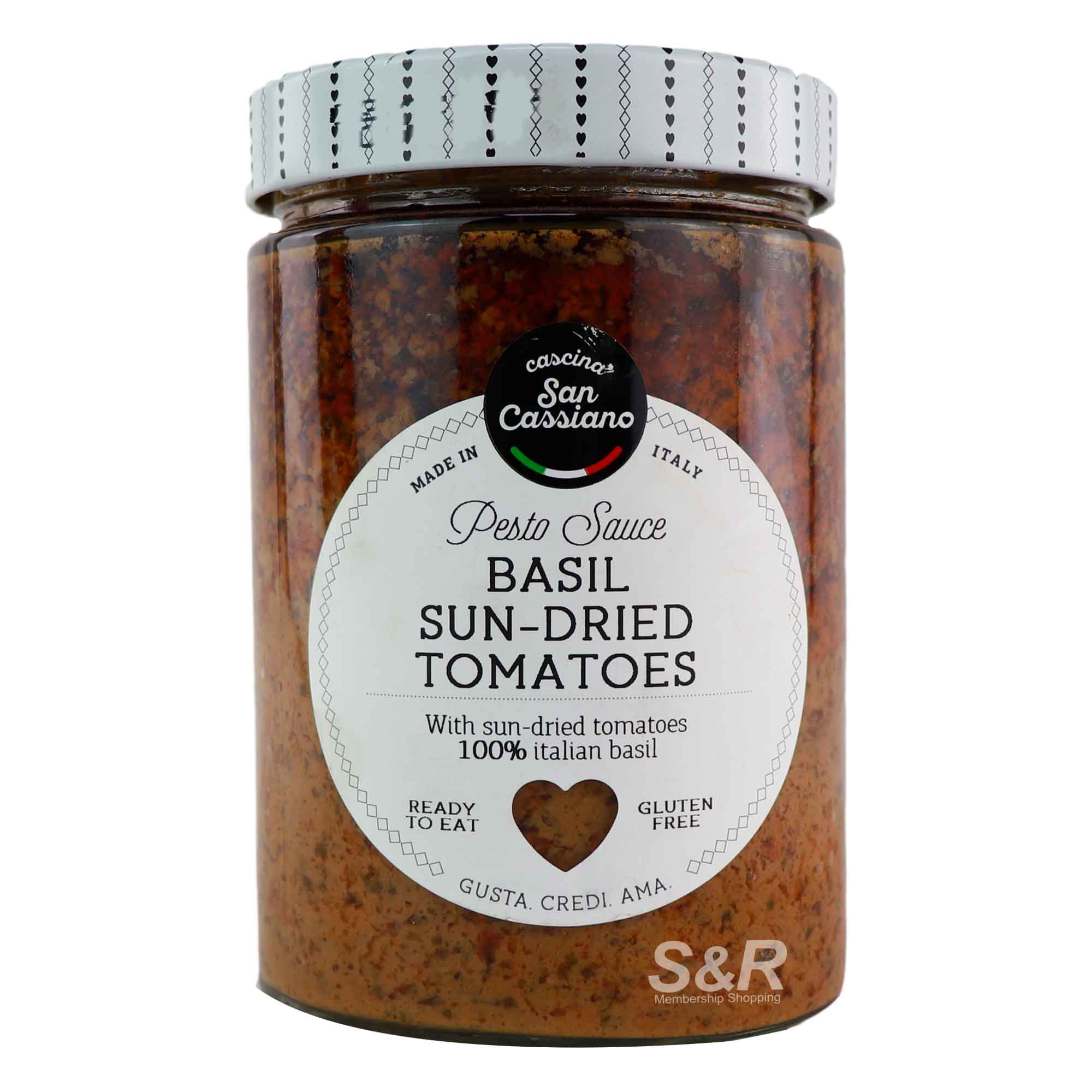 Cascina San Cassiano Red Pesto with Basil and Sun-Dried Tomatoes 540g